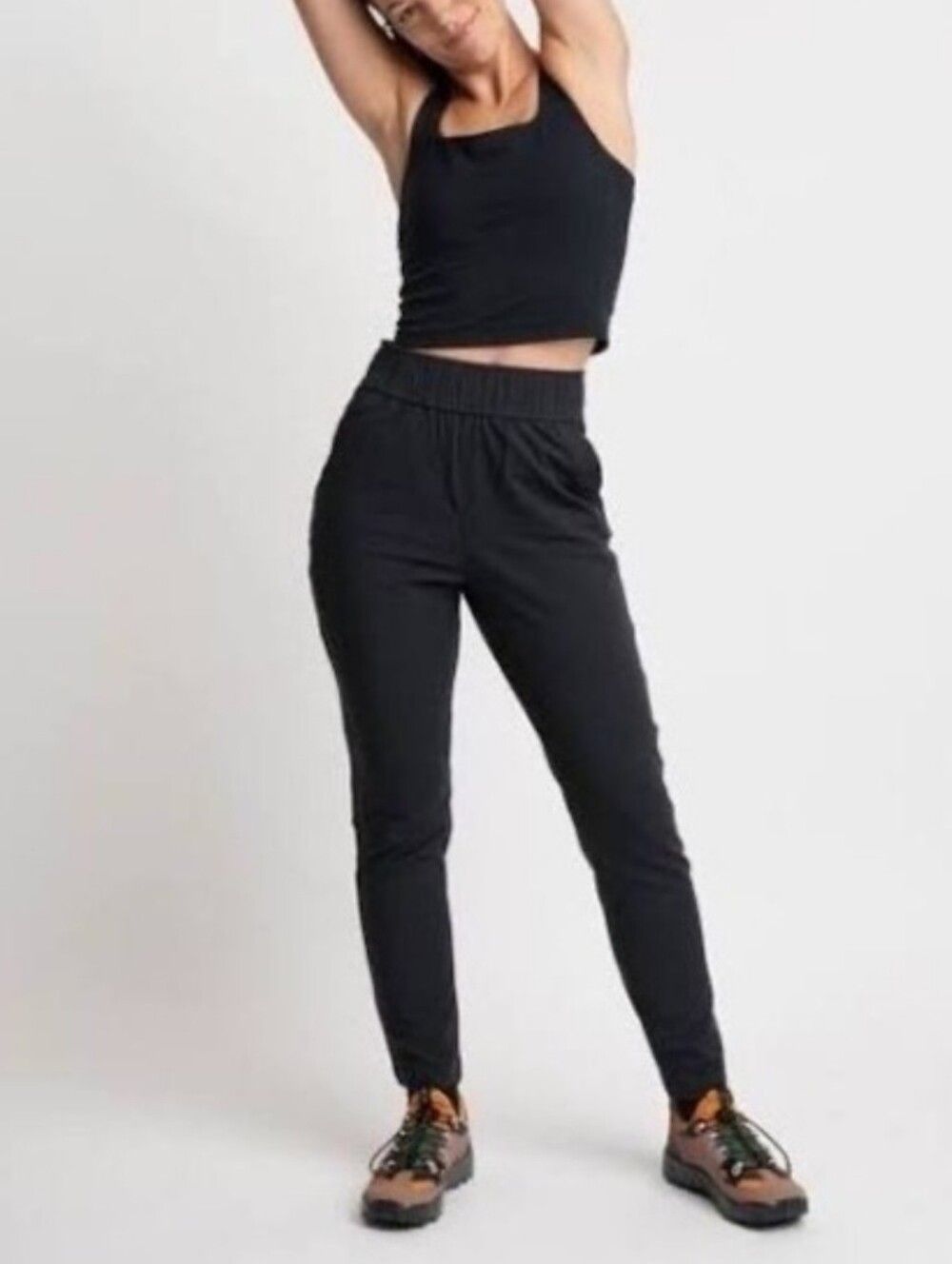 Alder Apparel Black Open Air Pant Size L Tall Hiking Travel Lightweight Gorpcore
